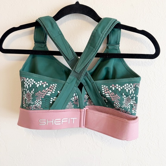 SHEFIT Green and Pink Sports Bra size 1luxe - Picture 3 of 5